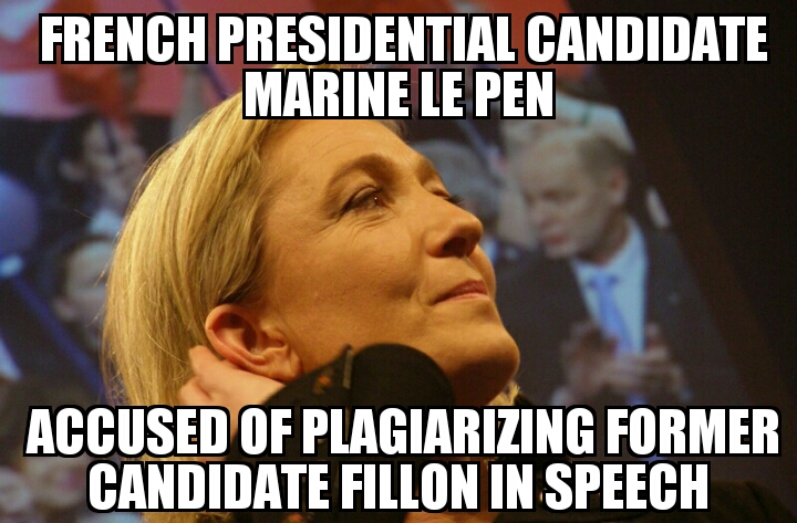 Marine Le Pen accused of plagiarism 