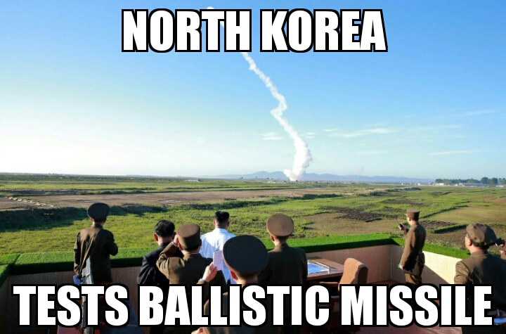 North Korea tests ballistic missile 