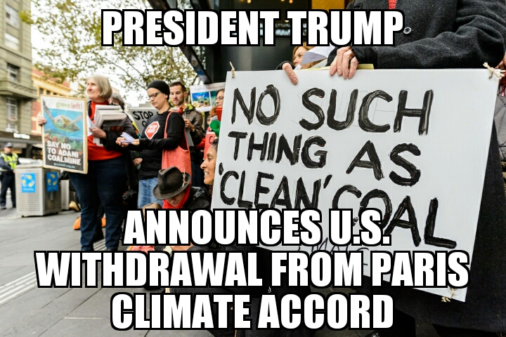Trump withdraws U.S. from Paris Climate Accord