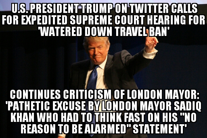 Trump defends ‘travel ban’ on Twitter