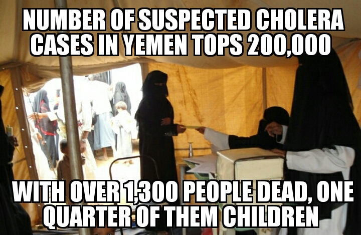 Yemen cholera cases top 200,000