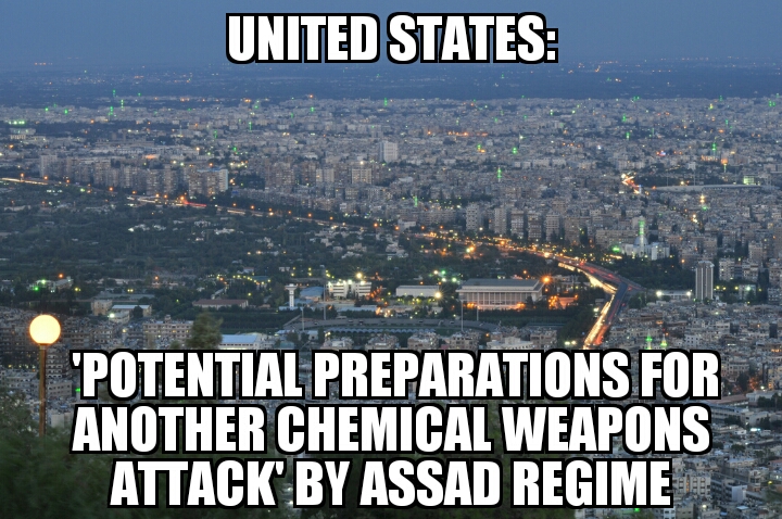 US warns of possible Syrian chemical attack 