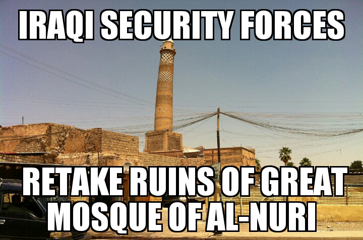 Iraqi forces retake ruins of al-Nuri Mosque