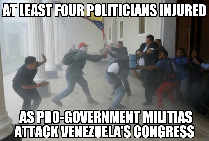 Militias attack Venezuela’s Congress