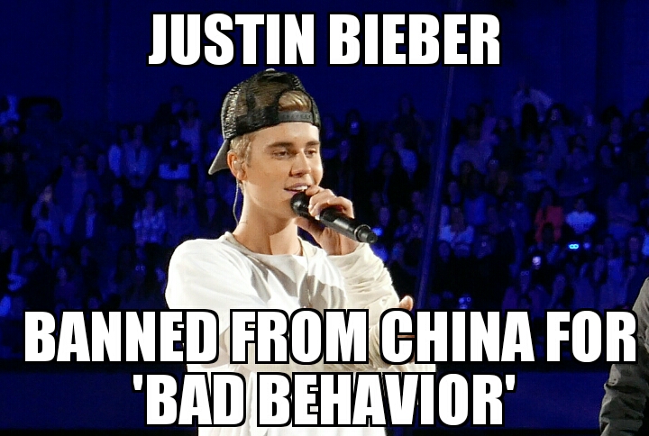 Justin Bieber banned from China