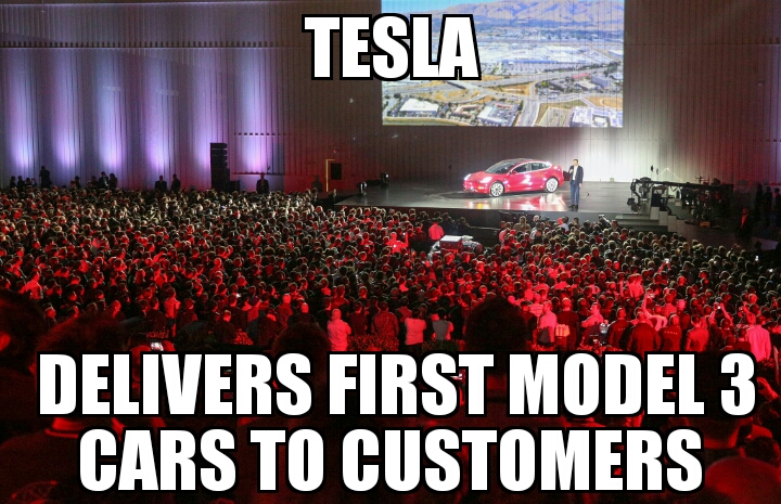 Tesla delivers first Model 3 cars