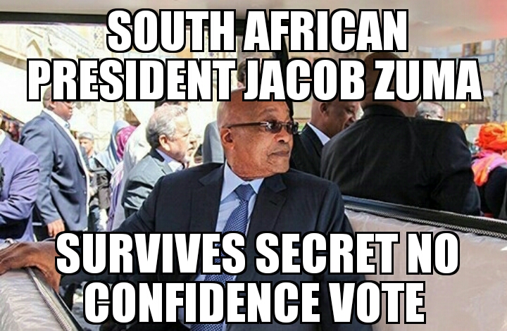 Jacob Zuma survives no confidence vote