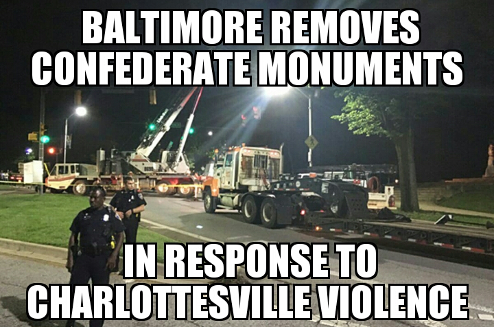 Baltimore removes confederate monuments 