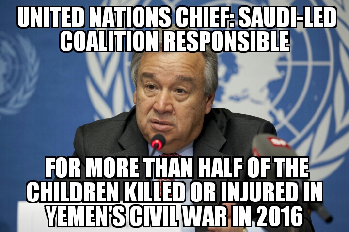 Saudi-led coalition child casualties in Yemen