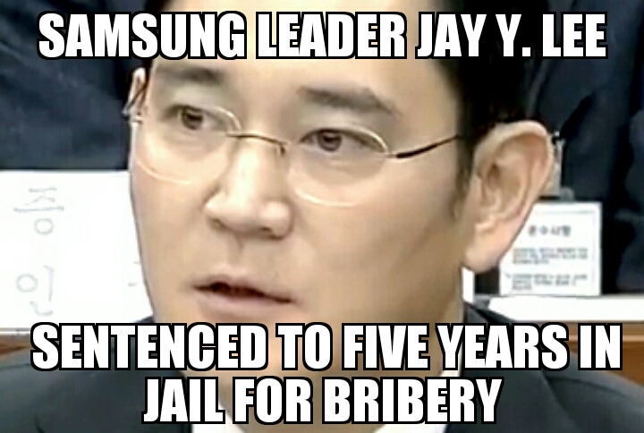Samsung head jailed for bribery 