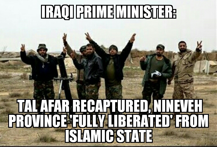 Nineveh Province ‘fully liberated’ from Islamic State 