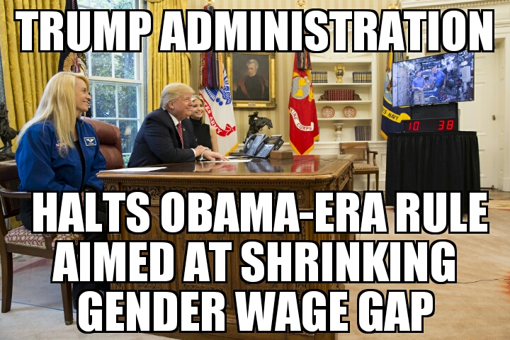 Trump halts Obama gender wage rule
