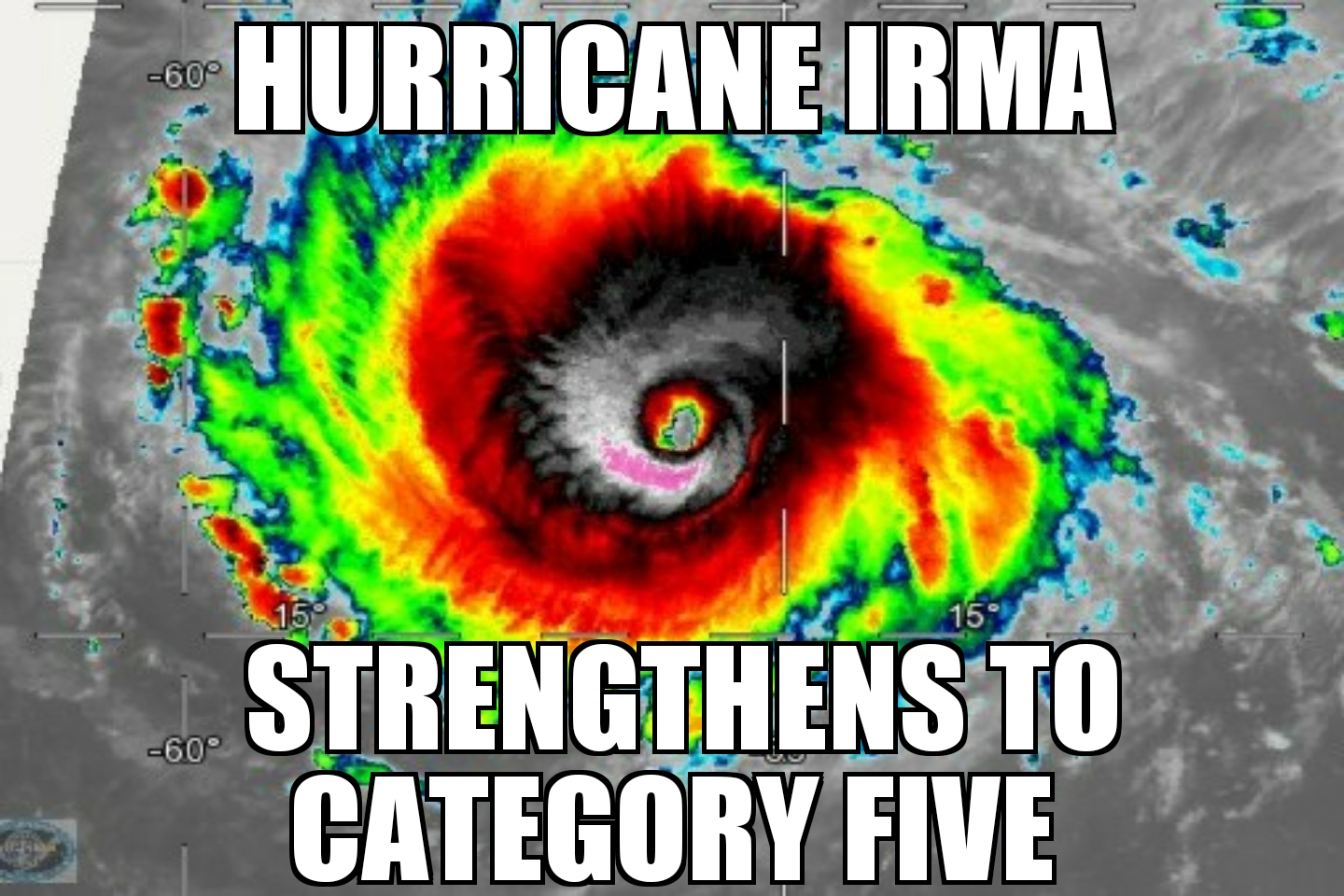 Hurricane Irma now category 5