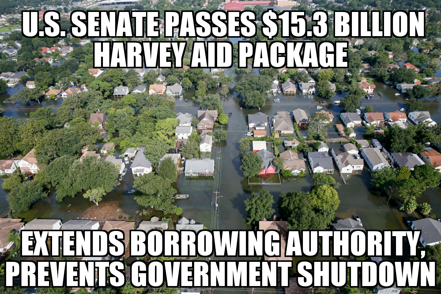 U.S. Senate passes Harvey aid, prevents government shutdown