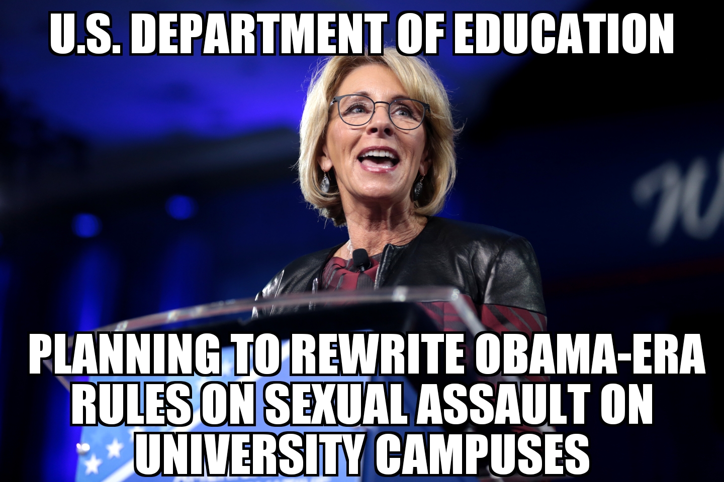 DeVos to rewrite Obama University sex assault rules