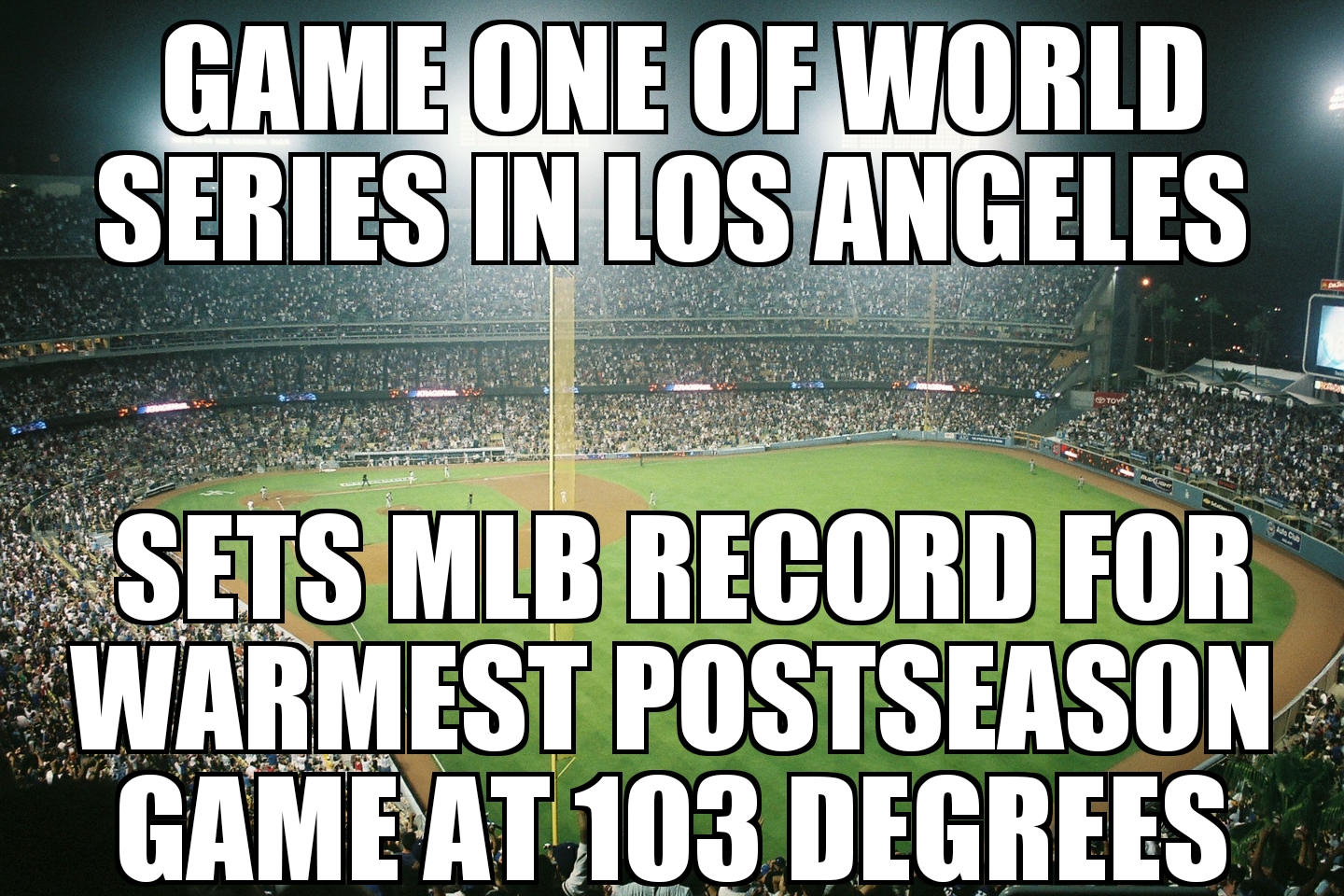 World Series game one sets temperature record