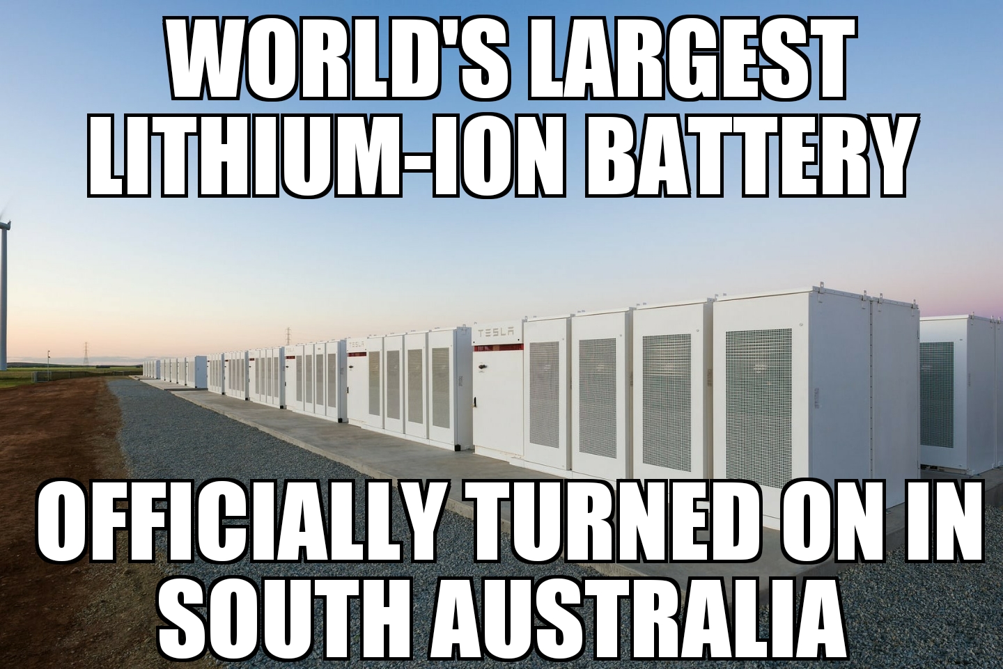 World’s largest lithium-ion battery turned on