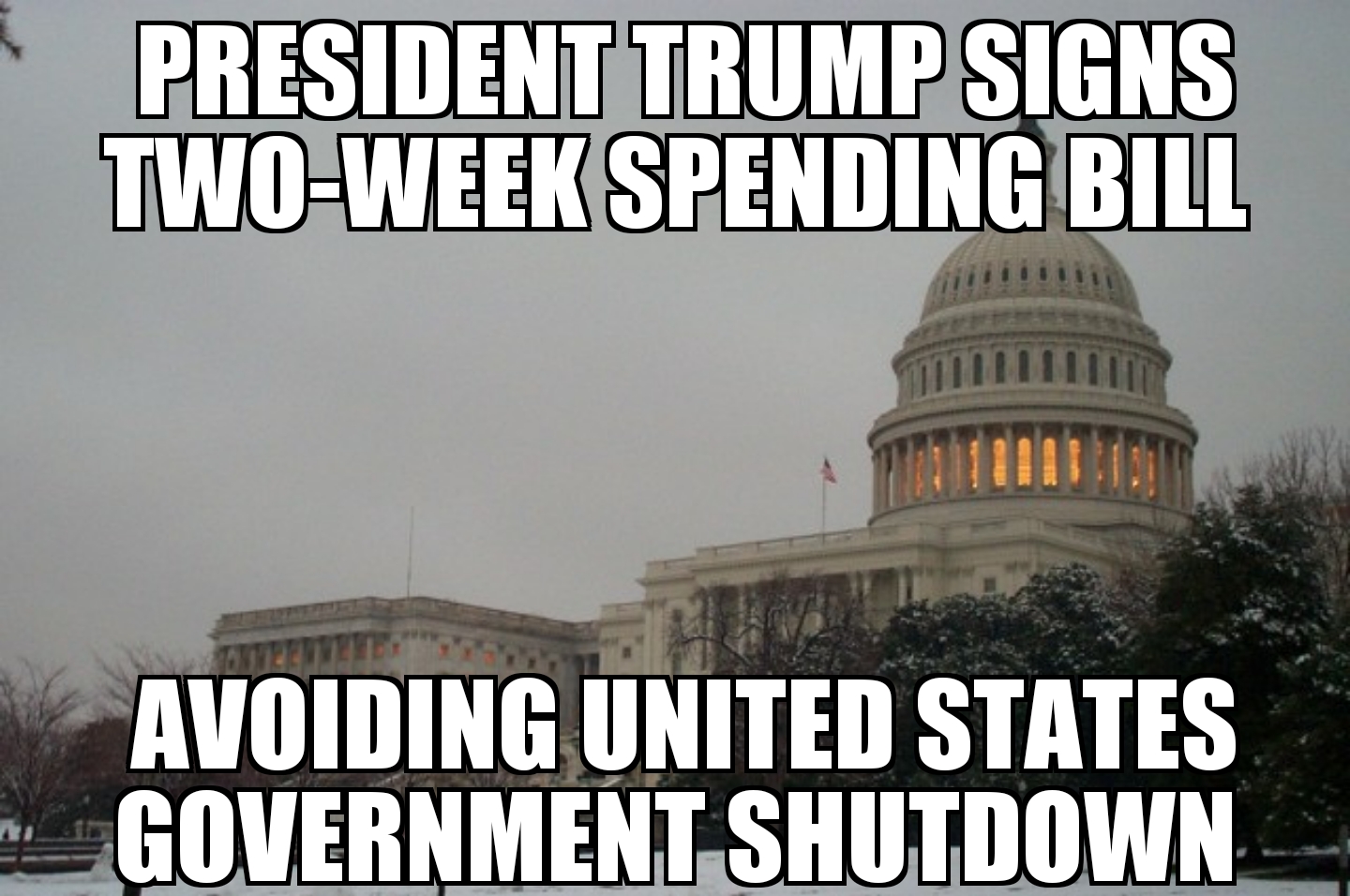 Trump signs two-week spending bill