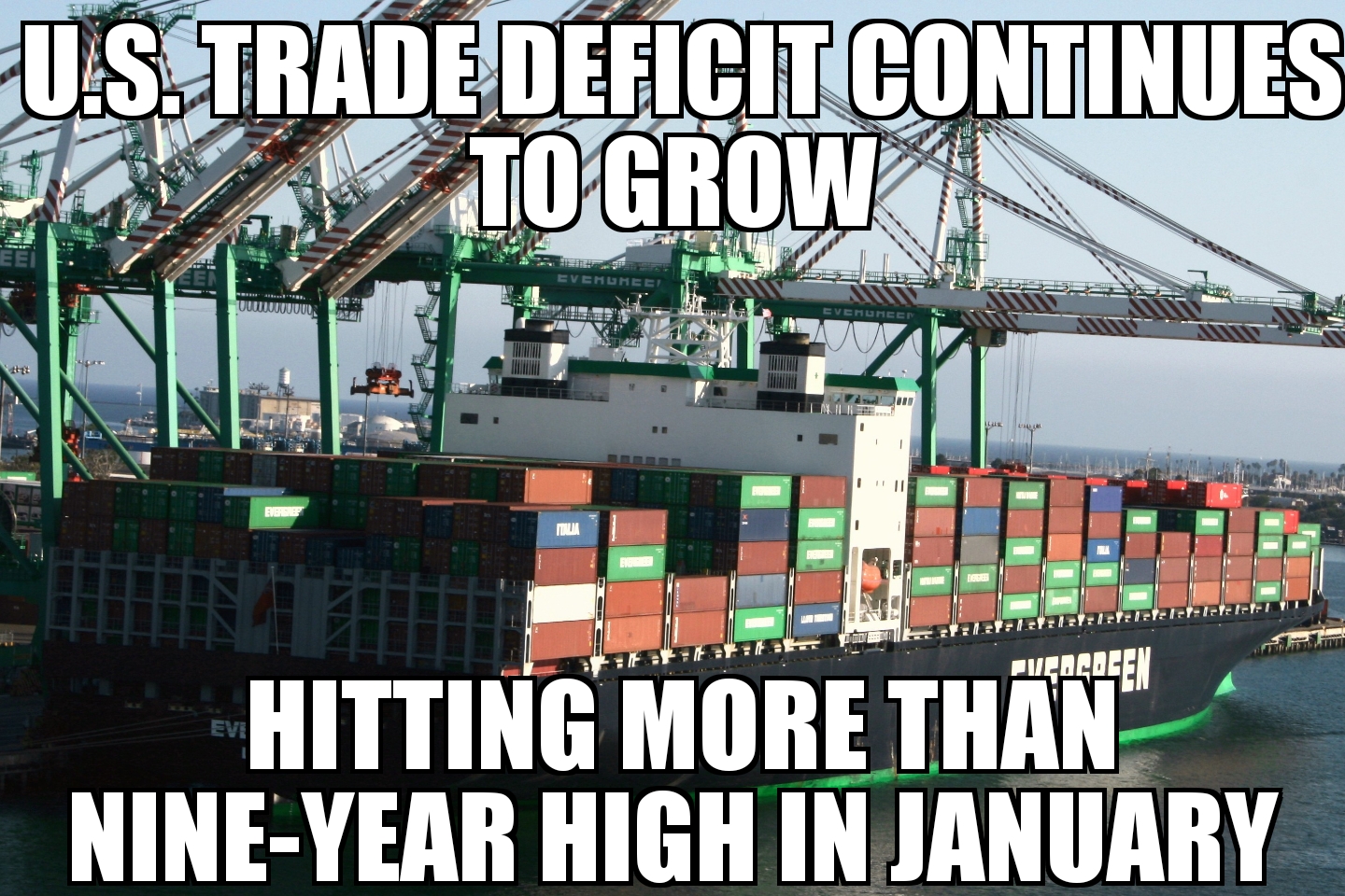 U.S. trade deficit hits nine-year high