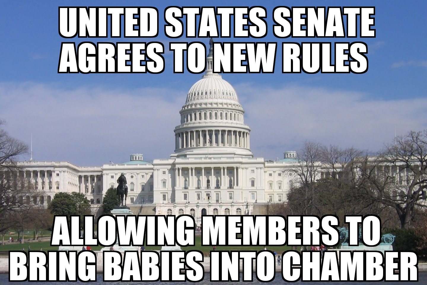 U.S. senators allowed to bring babies into chamber