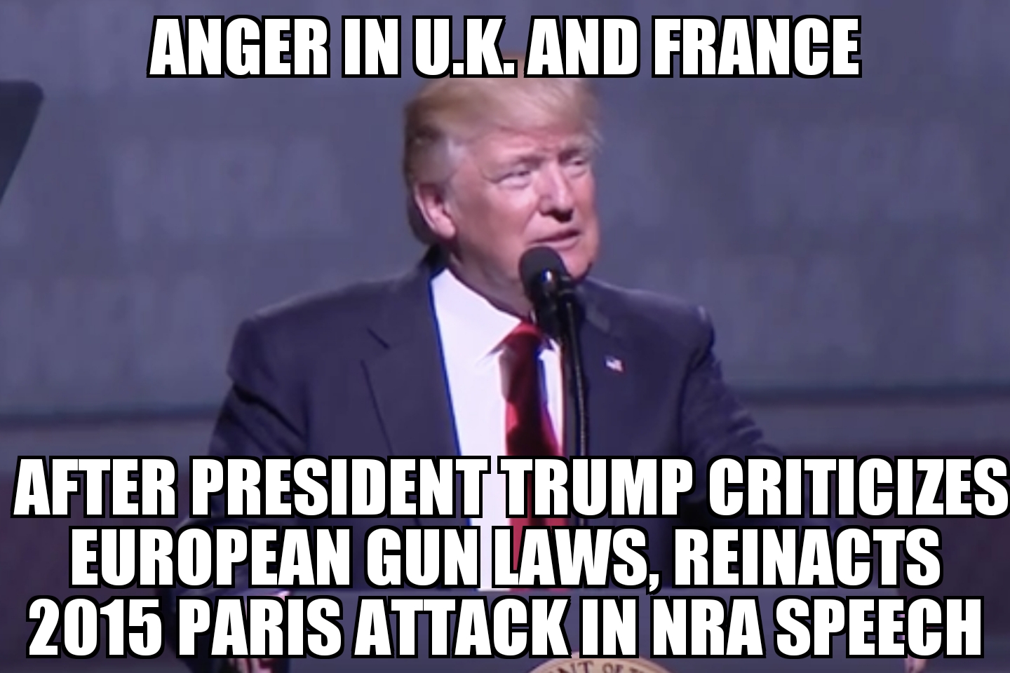 Anger in Europe over Trump NRA speech