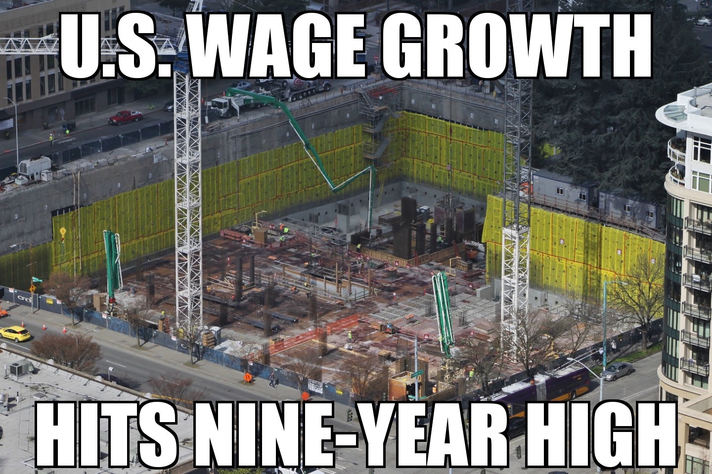 U.S. wage growth hits 9-year high