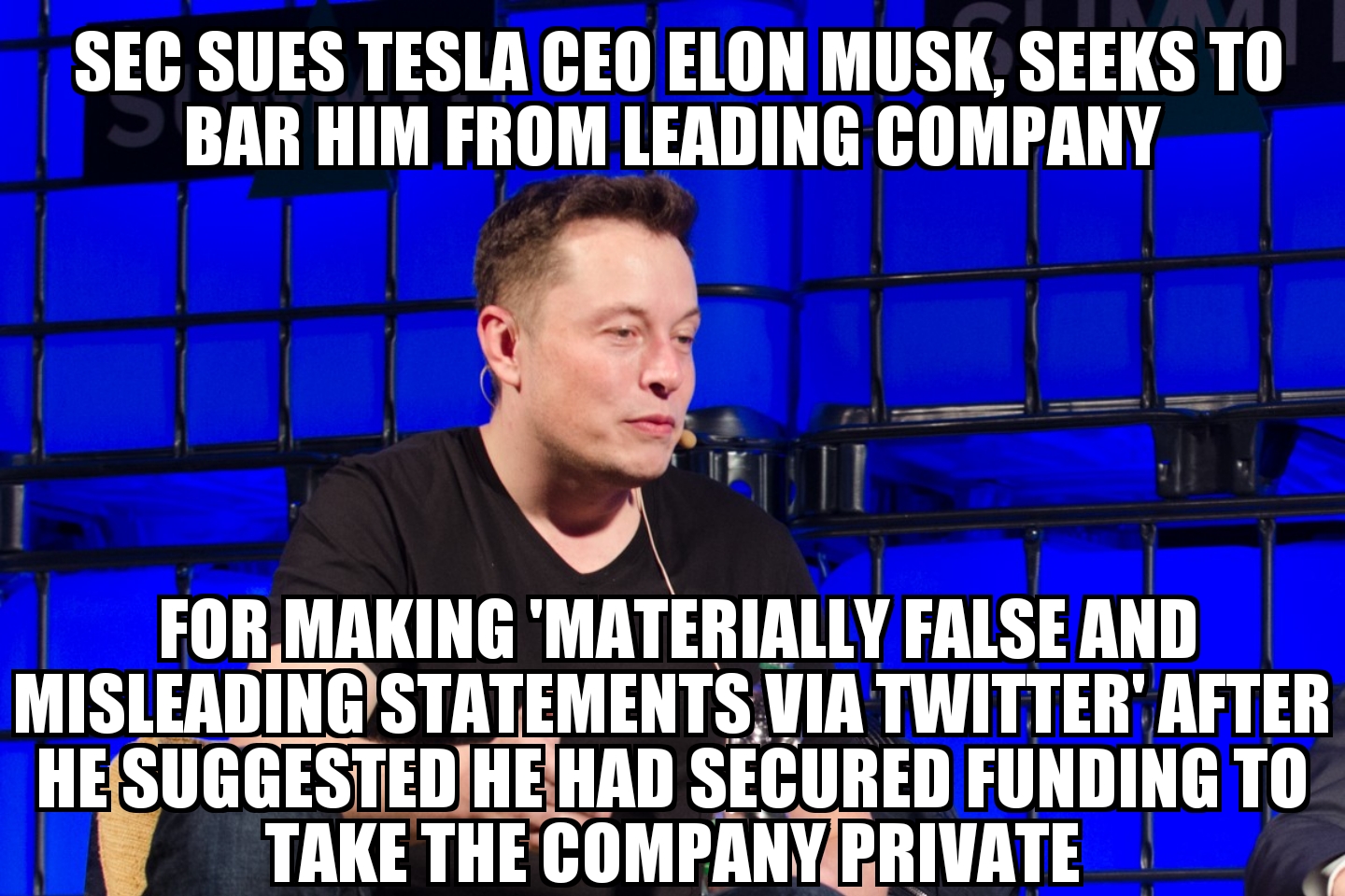 SEC sues Tesla CEO Elon Musk