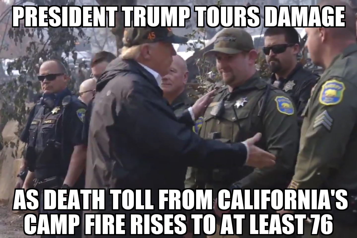 Trump tours Camp Fire damage