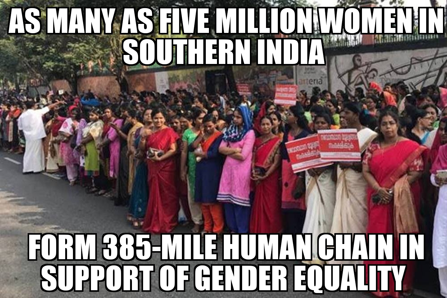 India human chain for gender equality