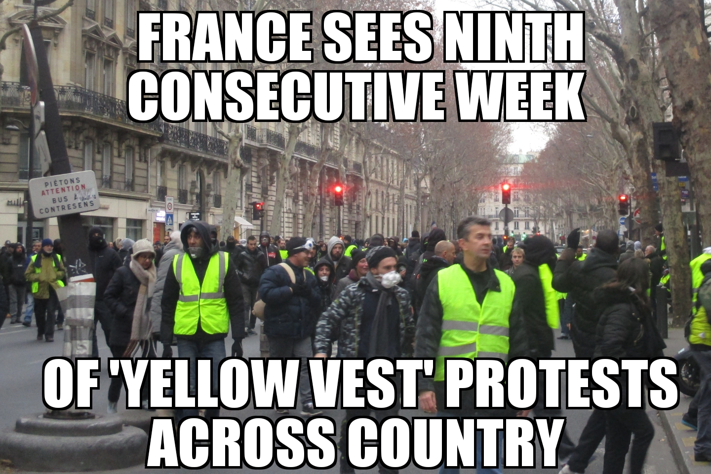 France sees 9th week of Yellow Vest protests