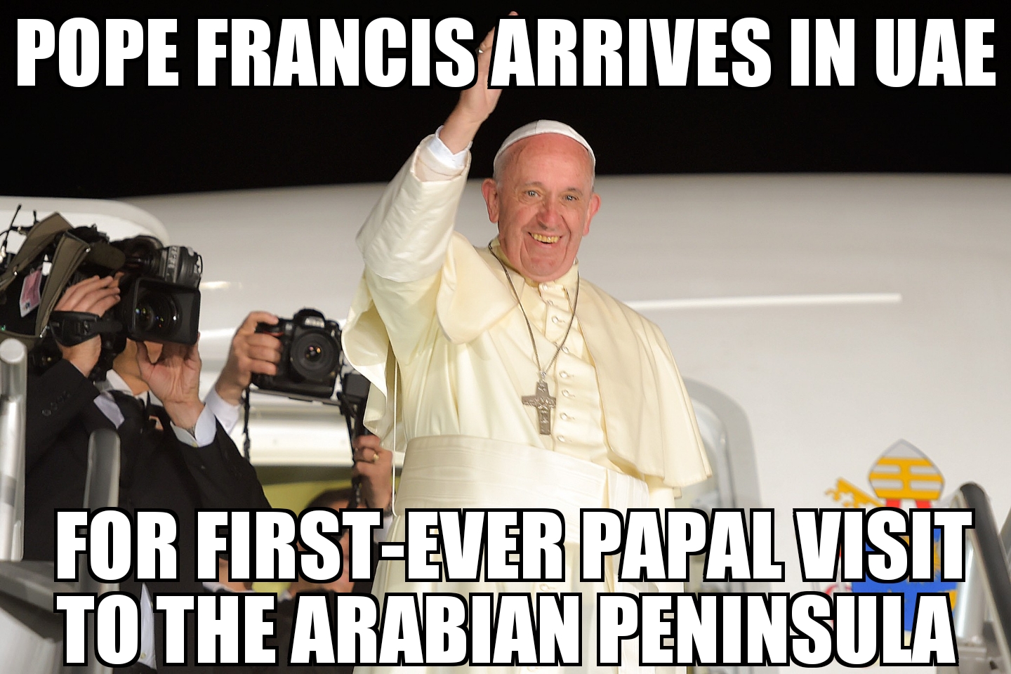 Pope arrives in UAE