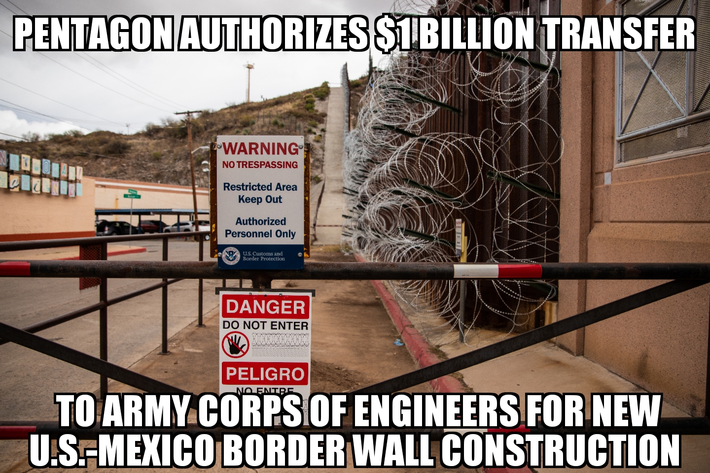 Pentagon authorizes $1B for Mexico border wall