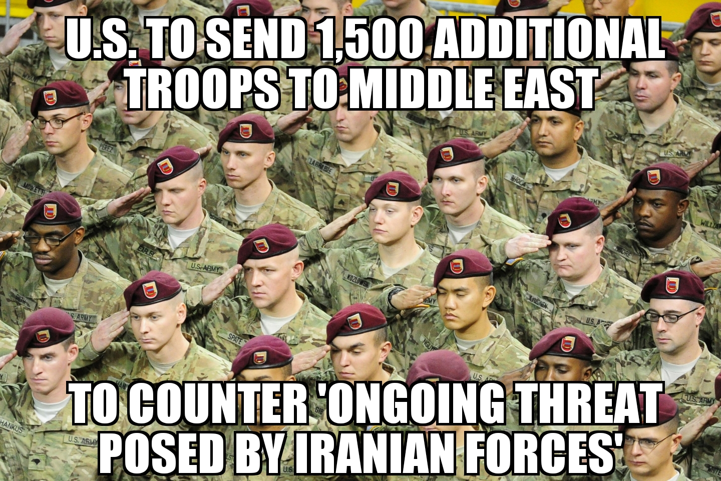 U.S. sending 1,500 more troops to Middle East