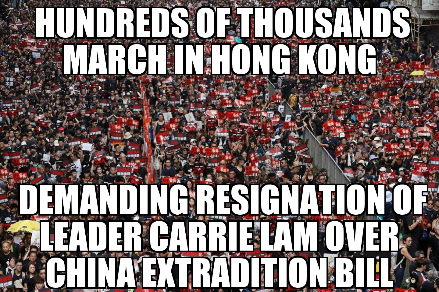 Hundreds of thousands March in Hong Kong
