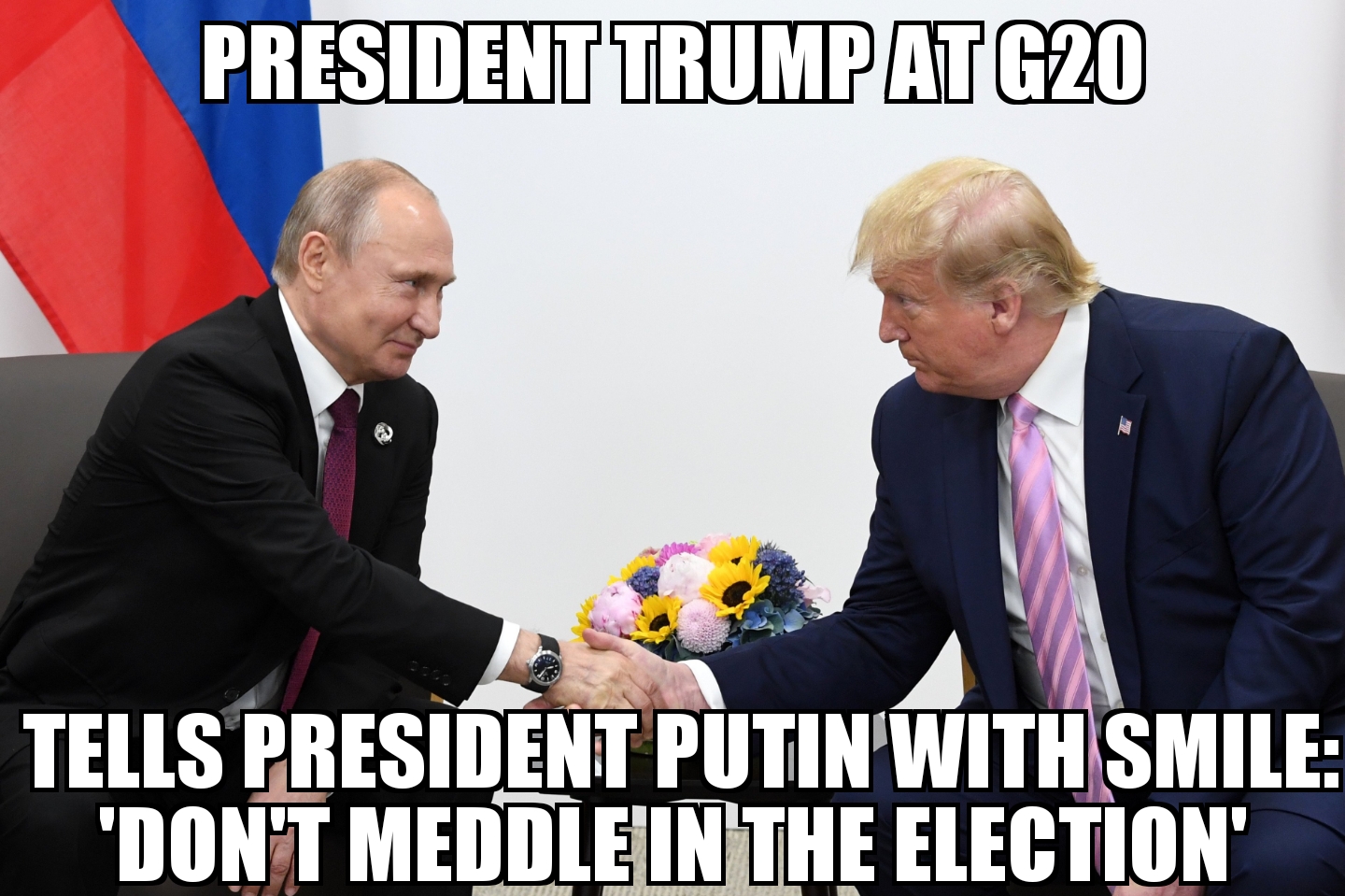 Trump tells Putin with smile: ‘Don’t meddle in the election’