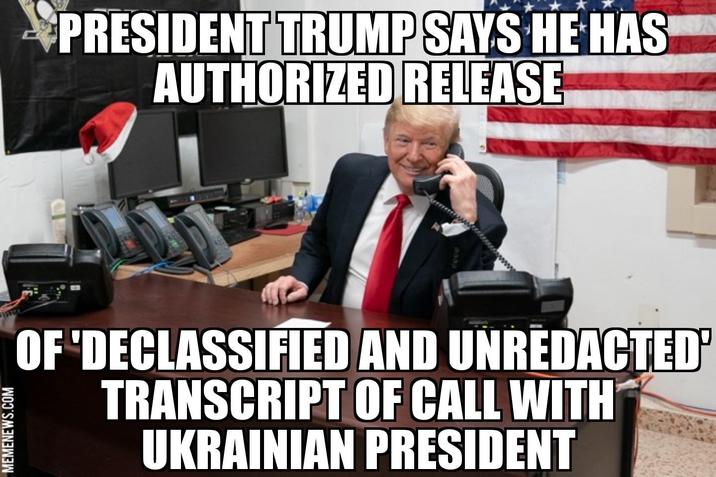 Trump authorizes release of transcript of call with Ukraine President