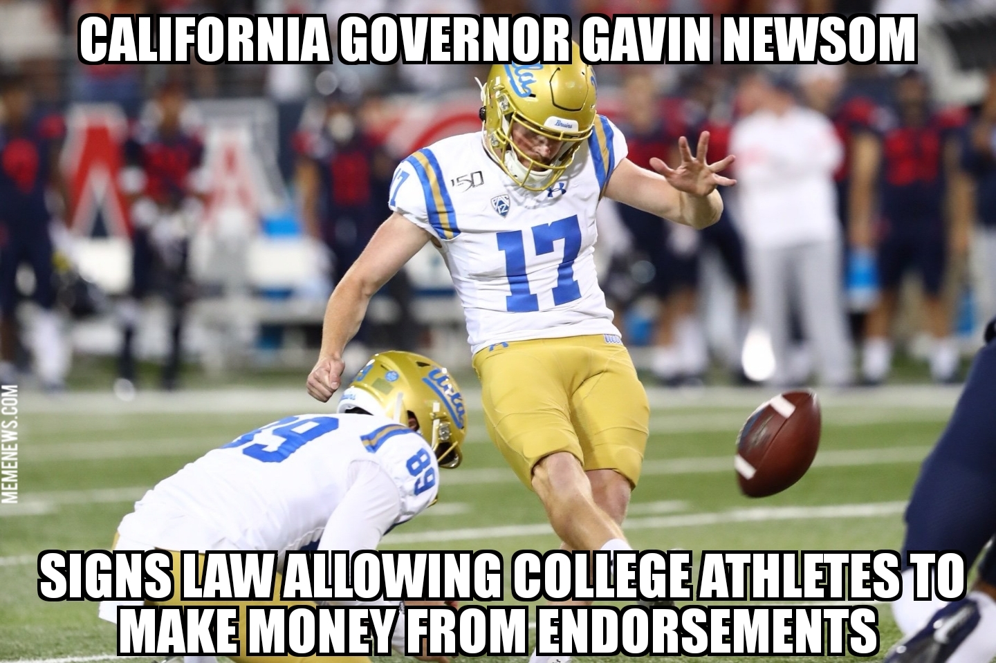 California governor signs law allowing college athletes to make money