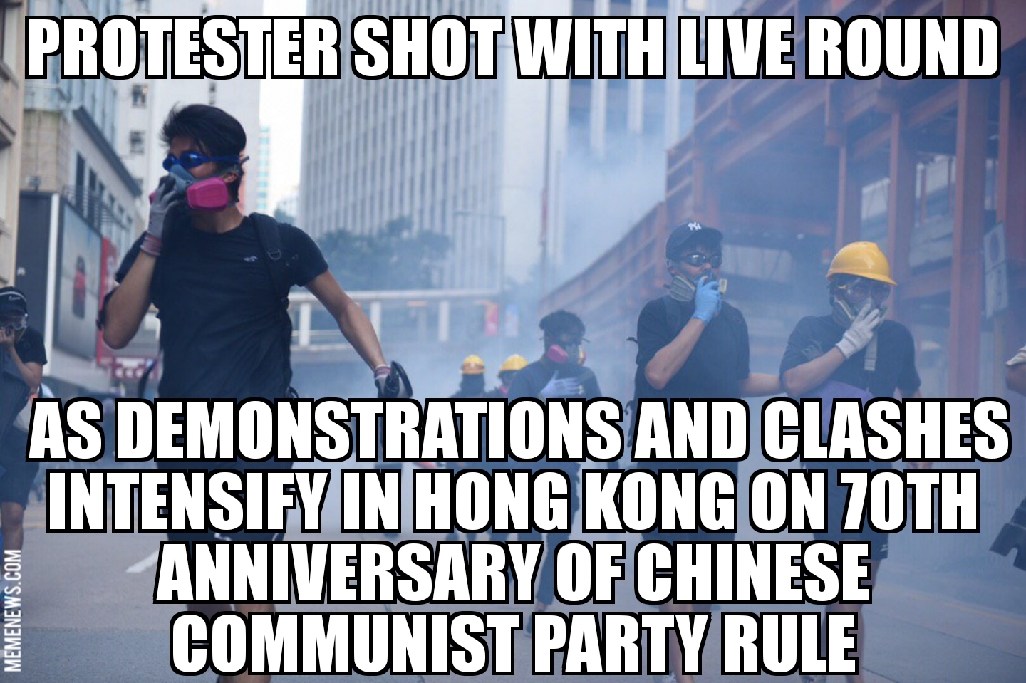 Protester shot in Hong Kong protests on 70th anniversary of China Communist rule