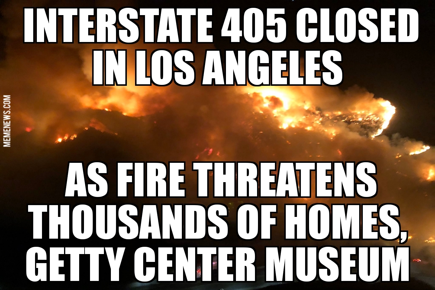 Fire closes Interstate 405 in Los Angeles