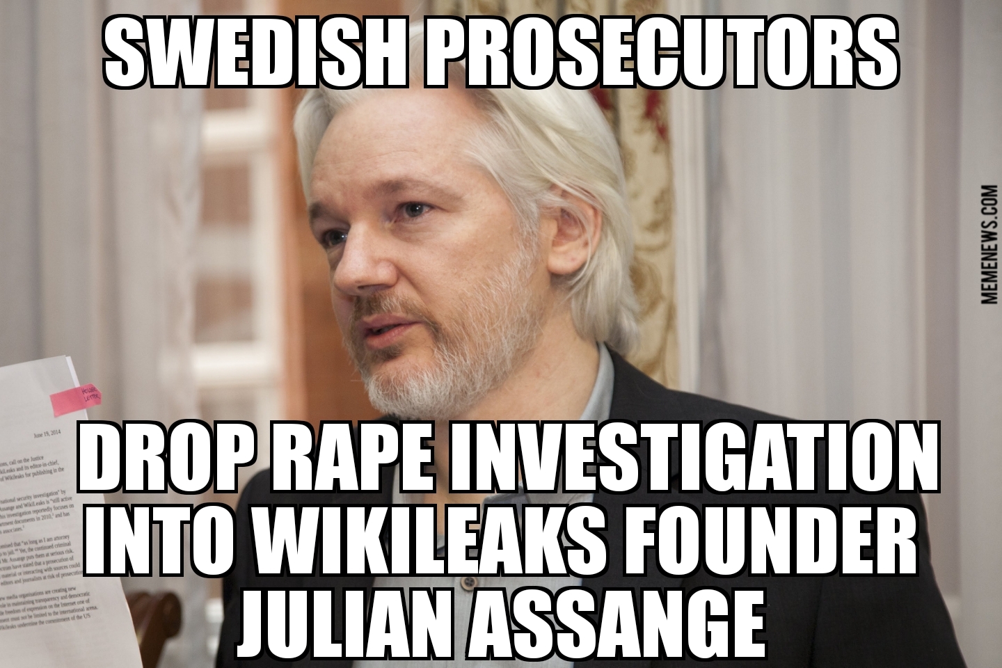 Sweden drops rape investigation of Julian Assange
