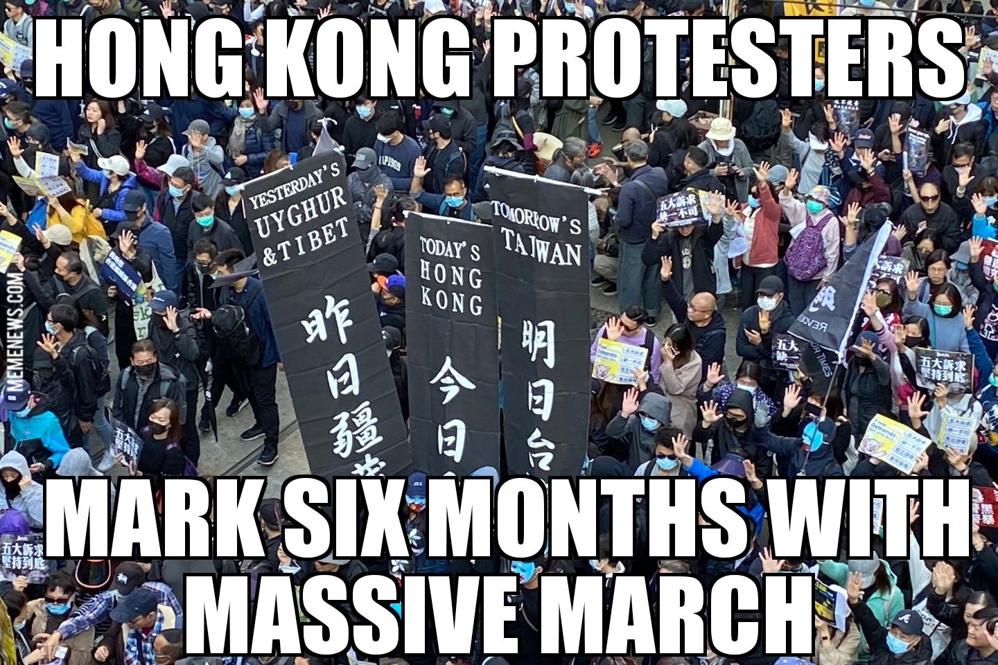 Hong Kong protests mark six months