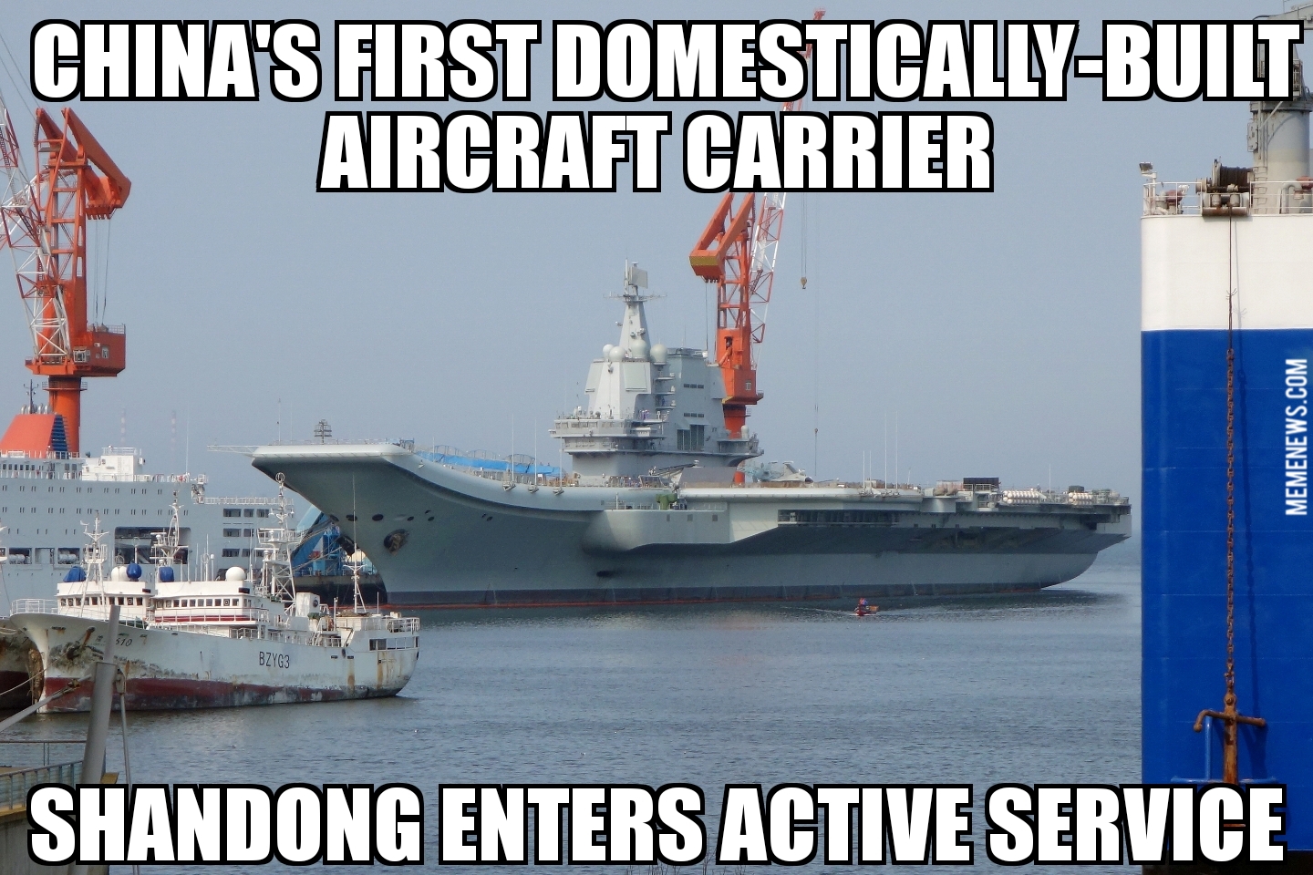 China’s first domestically-built aircraft carrier enters service