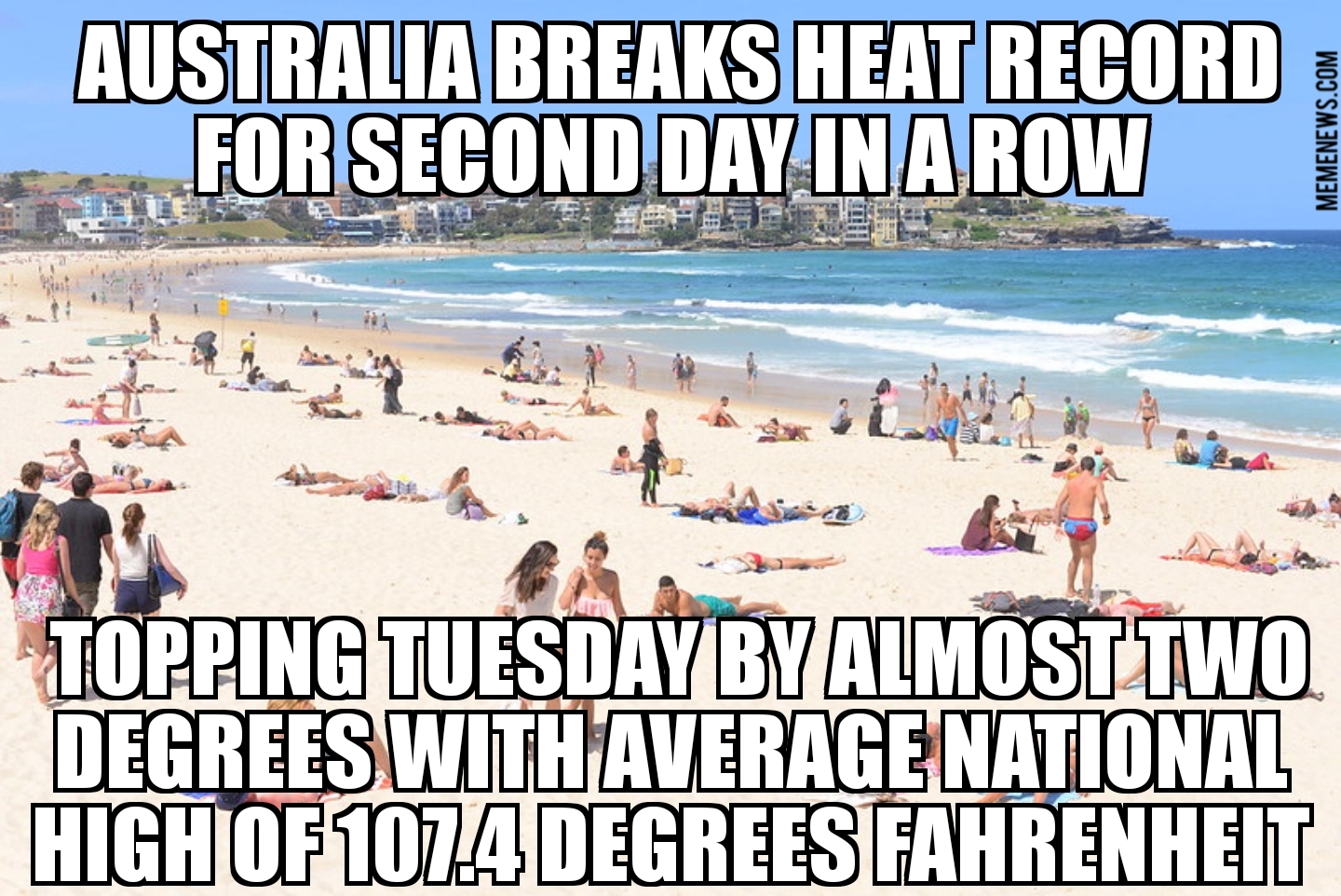 Australia breaks heat record for second day
