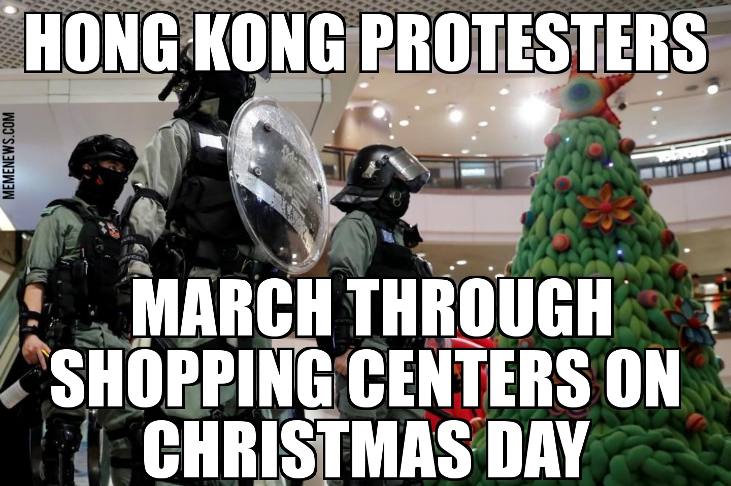Hong Kong protests continue on Christmas