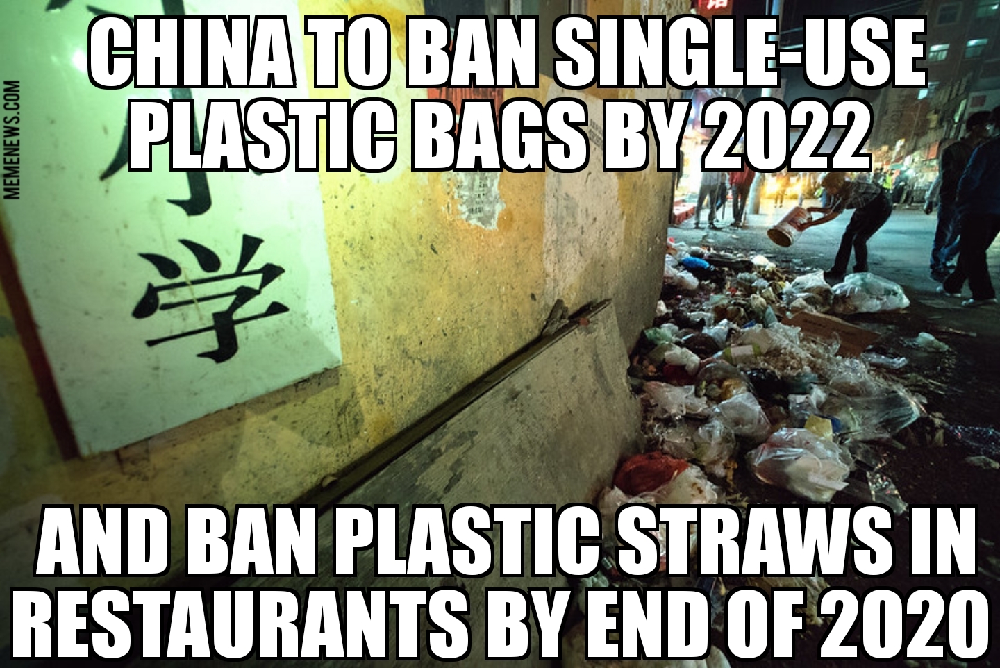 China to ban plastic bags, plastic straws