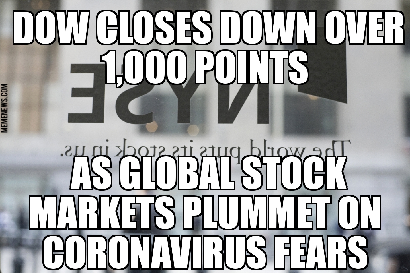 Dow down 1,000 points on coronavirus fears