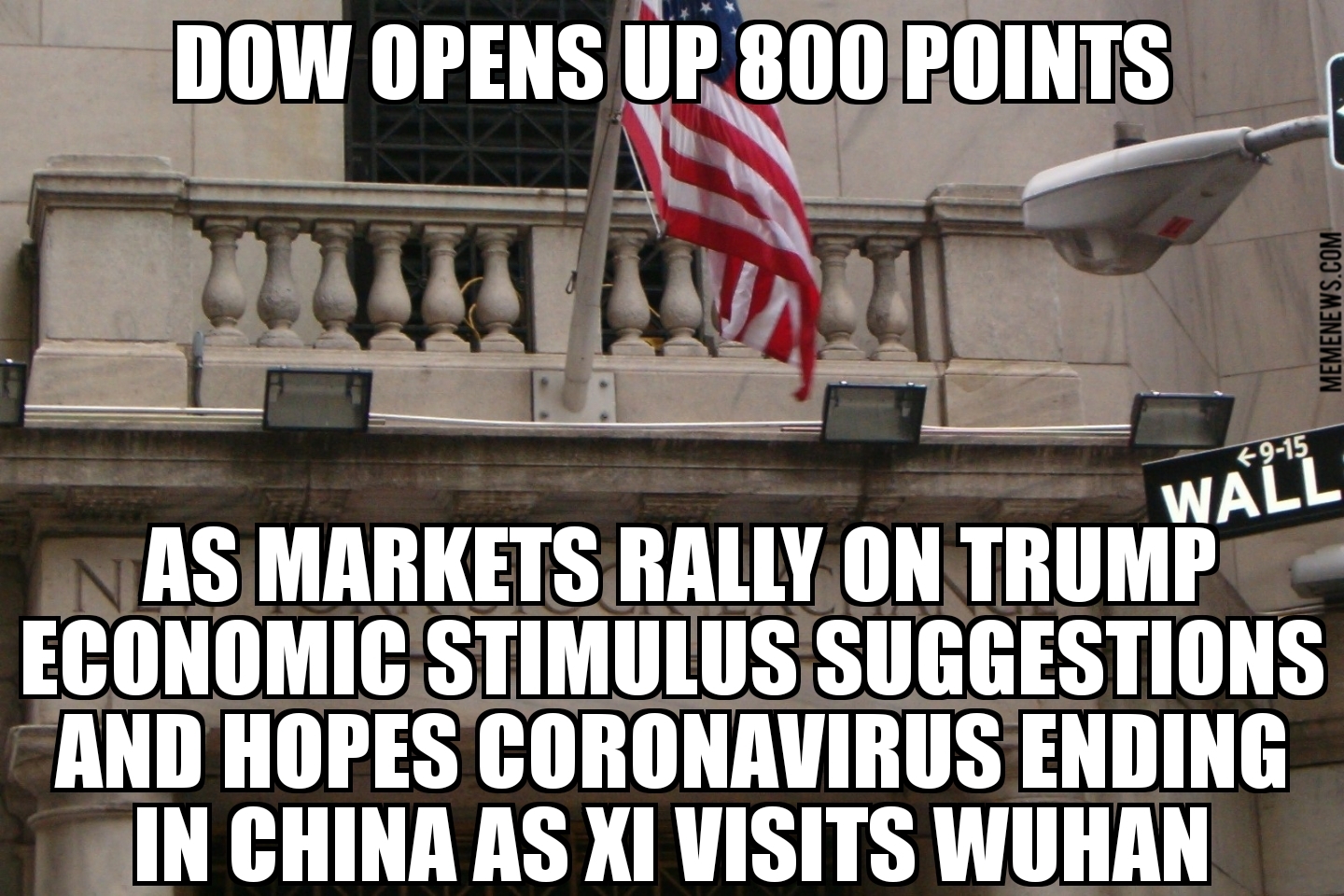 Dow opens up on Trump stimulus, China coronavirus hopes