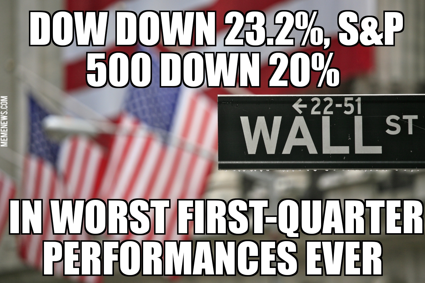 Dow, S&P see worst first quarter ever