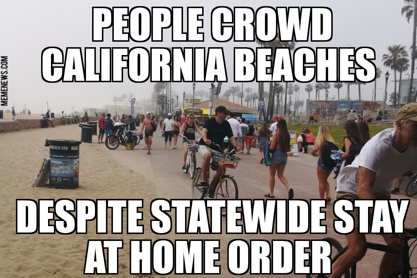 People crowd California beaches