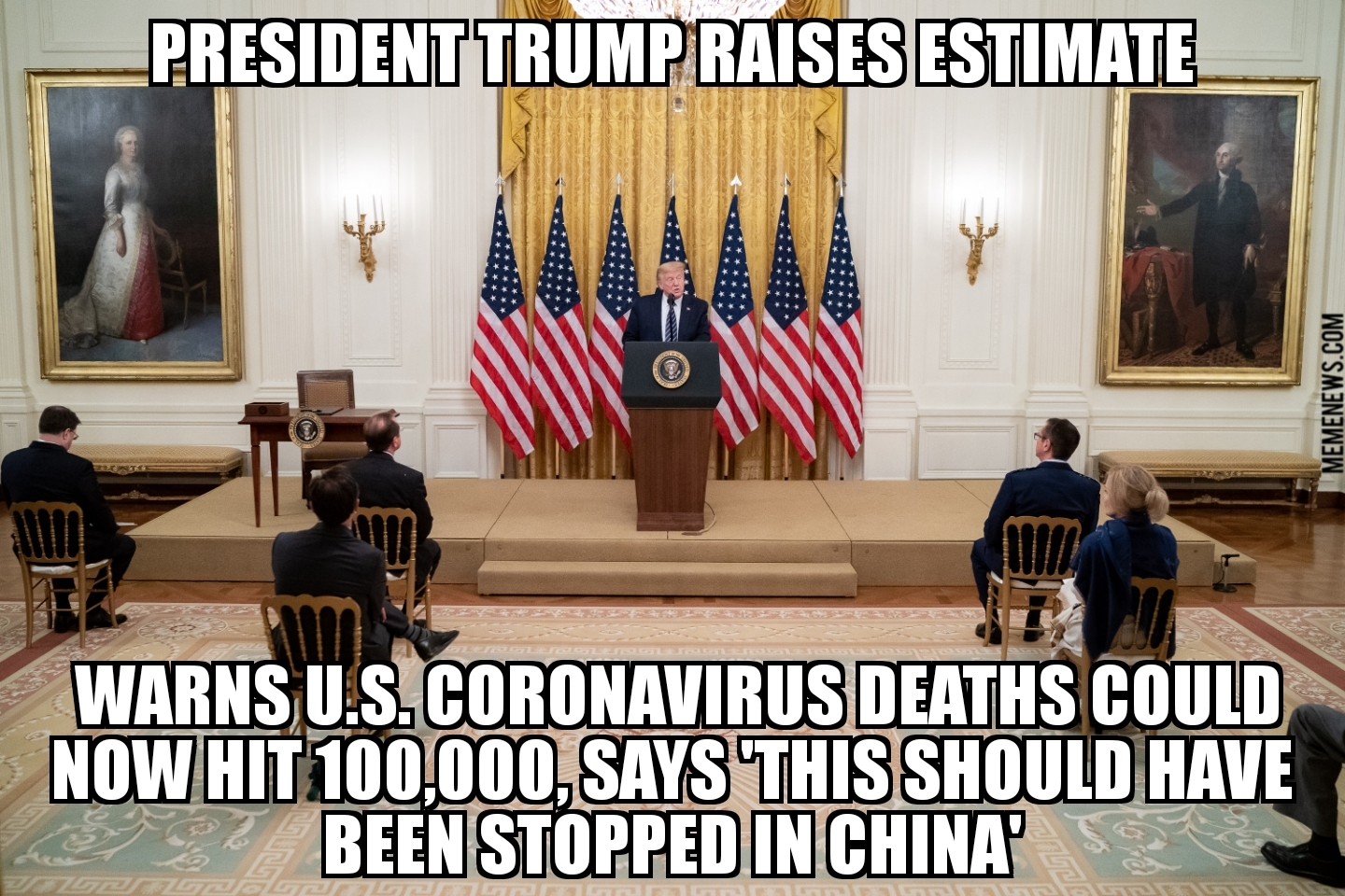 Trump says coronavirus deaths could top 100,000